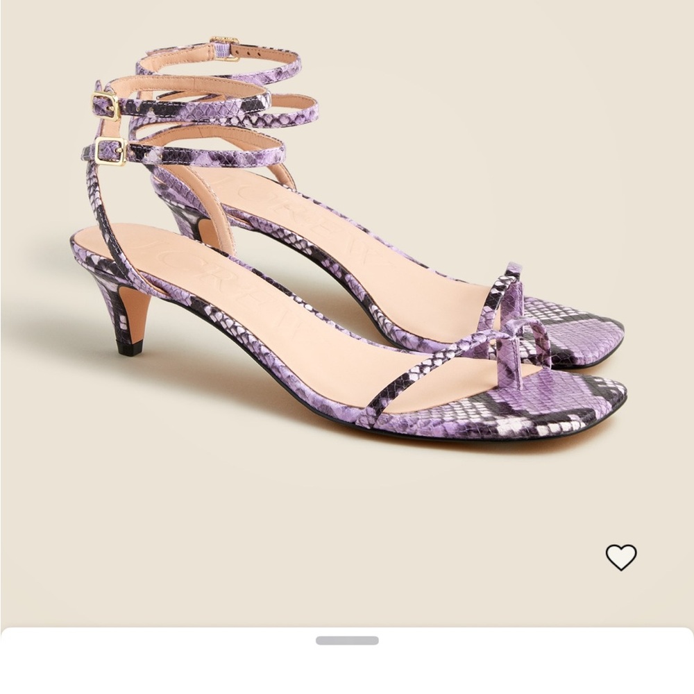 J. Crew Collection Zadie Double Ankle Strap Lavender Snakeskin Heels women’s 8.5